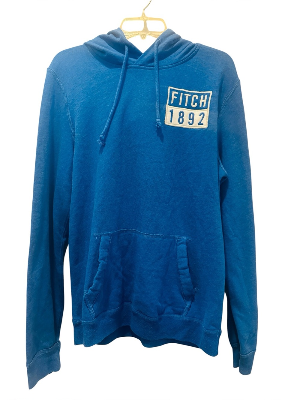 Abercrombie & Fitch Men’s VTG Y2K Pullover Long Sleeve Hoodie Blue M Logo Patch